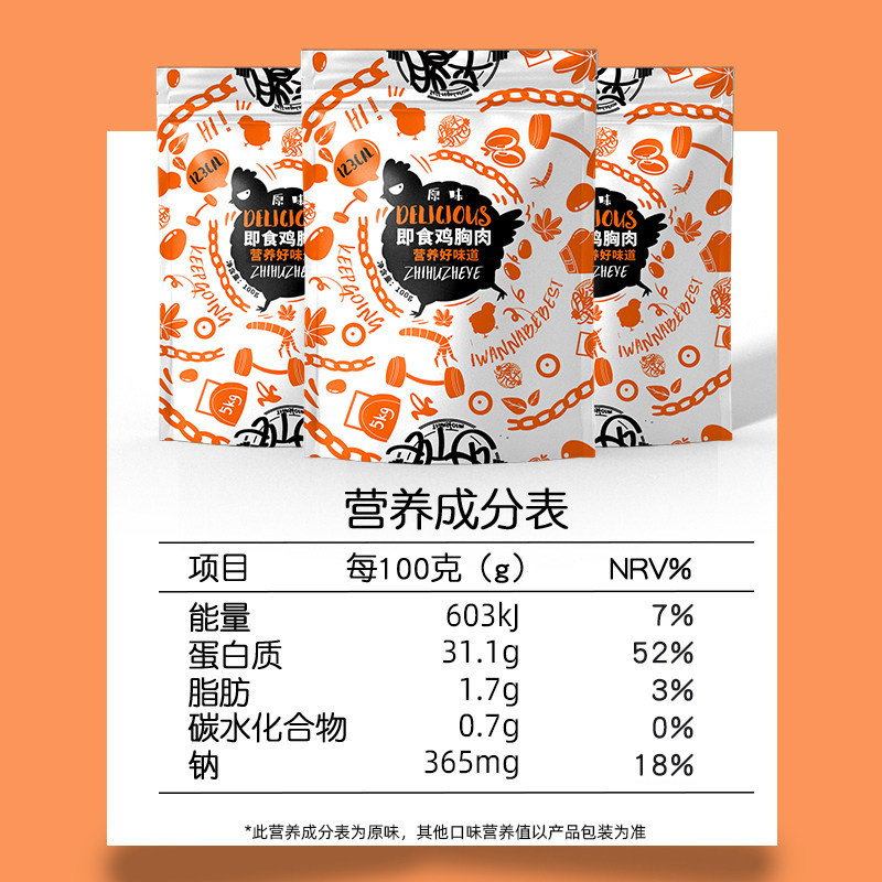 脂乎折也开袋即食饱腹【7袋鸡胸肉】 脂乎折也鸡胸