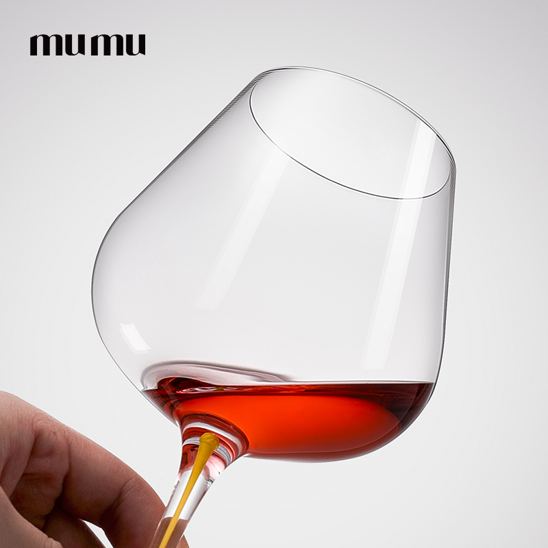 mumu 手工嵌丝系列晨黄色勃艮第红酒杯子高档水晶高脚杯礼盒套装 - 图2