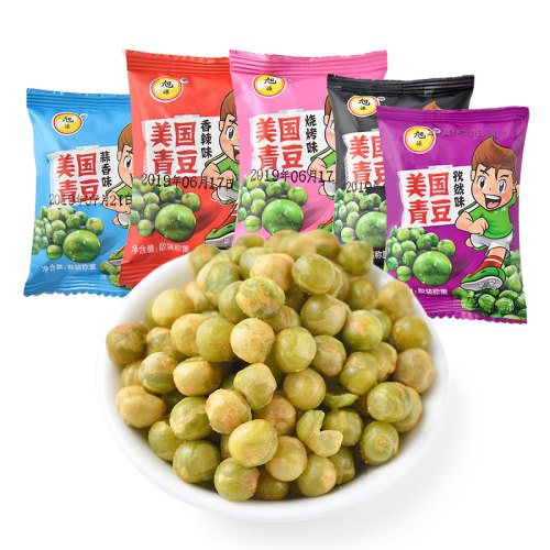 旭源美国青豆豌豆子小包装小零食散装蒜味整箱吃货休闲食品小吃 - 图0