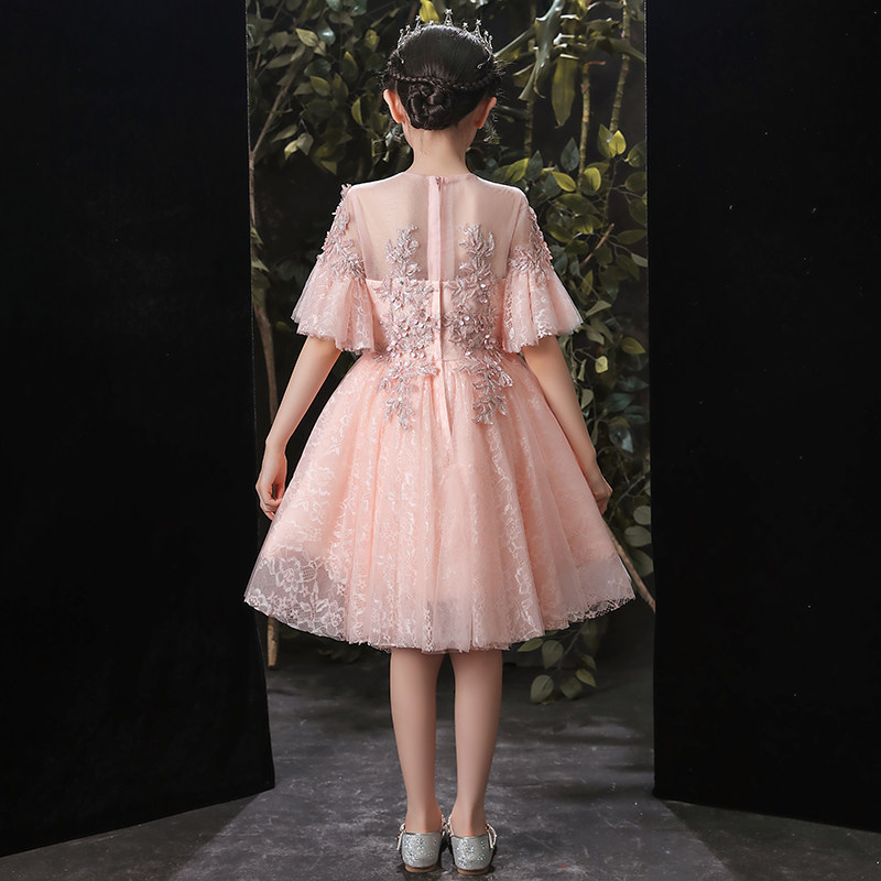 儿童女童生日粉色礼服裙洋气公主裙 伊芙芽儿童礼服