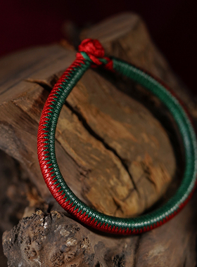 王士业手工金刚结红绳手链加粗限量蛇马2025年新款藏式九乘高密度