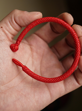 男女粗红绳手链纯手工