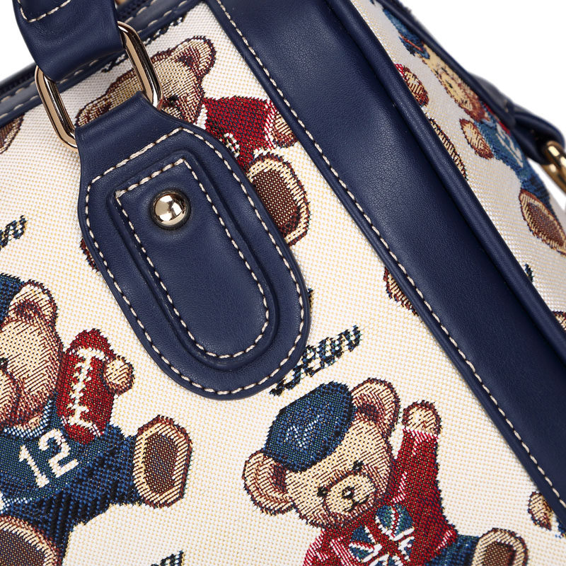 小熊依恋波士顿帆布新款时尚斜跨包 pjev女士包袋