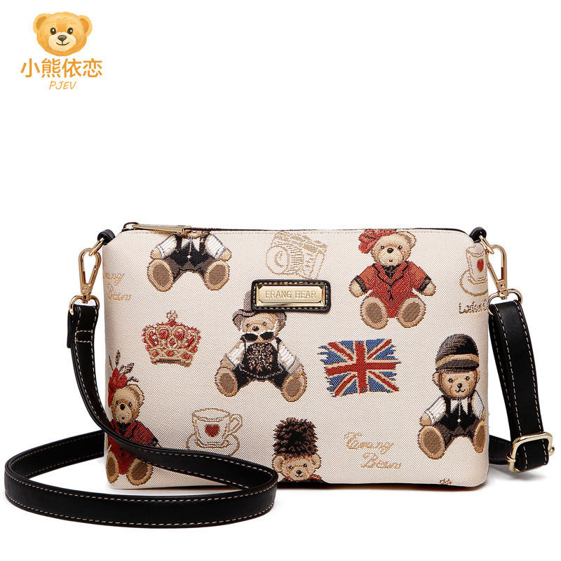 小熊依恋女2019新款时尚百搭单肩包 pjev女士包袋