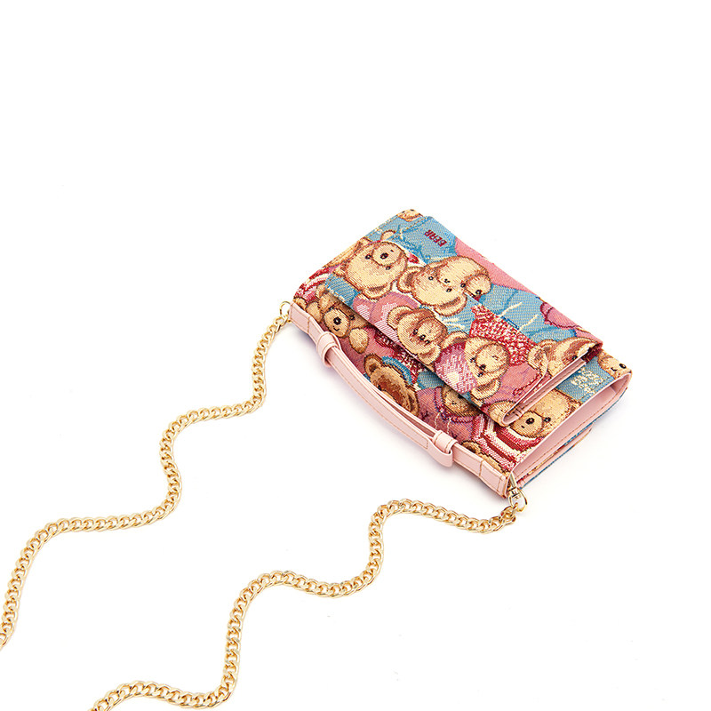 小熊依恋单肩女时尚百搭长款斜挎包 pjev女士包袋