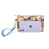 Маленькая сумка клатч, модный кошелек, цепочка с молнией, с медвежатами, коллекция 2023