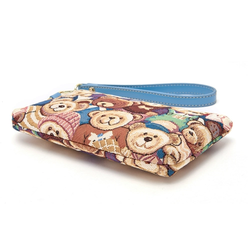 Маленькая сумка клатч, модный кошелек, цепочка с молнией, с медвежатами, коллекция 2023