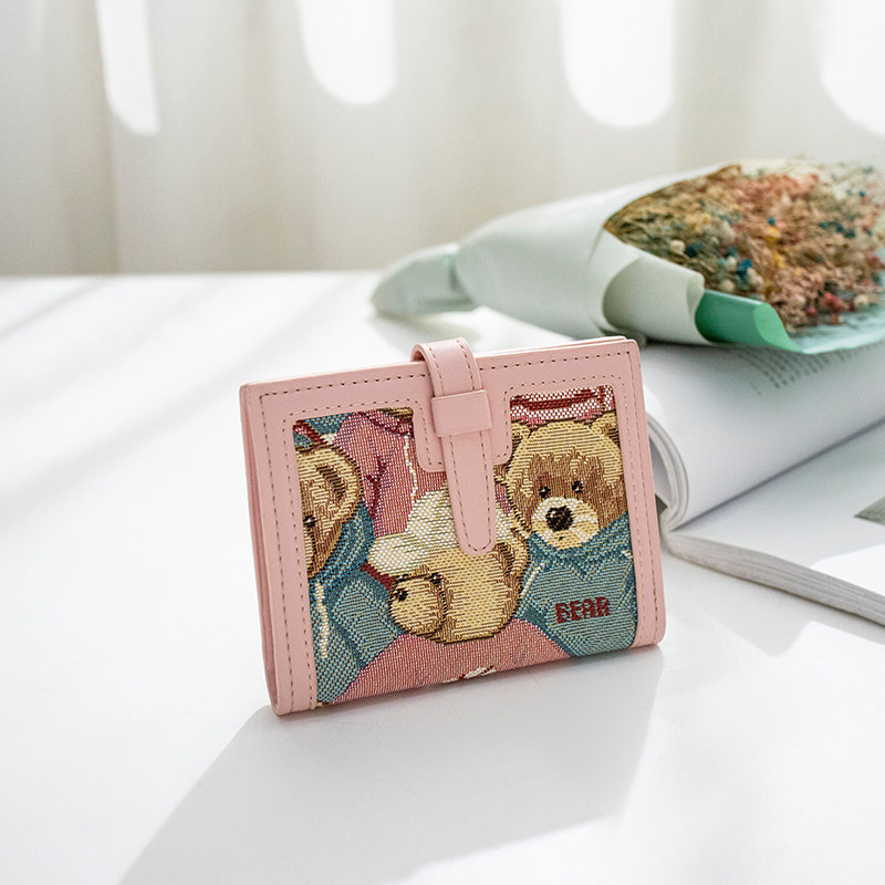 小熊依恋新款小众设计女士零钱包 pjev钱包