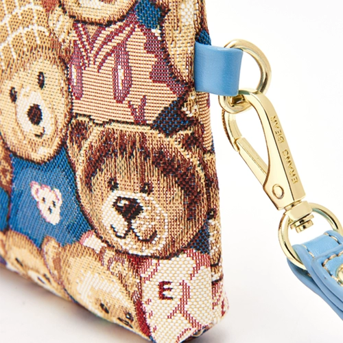 Маленькая сумка клатч, модный кошелек, цепочка с молнией, с медвежатами, коллекция 2023