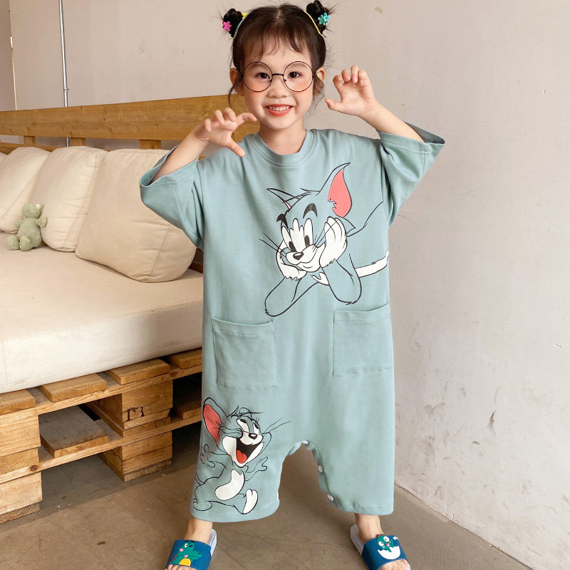 女童连体长袖纯棉2021年新款睡裙 冉影睡衣/家居服套装