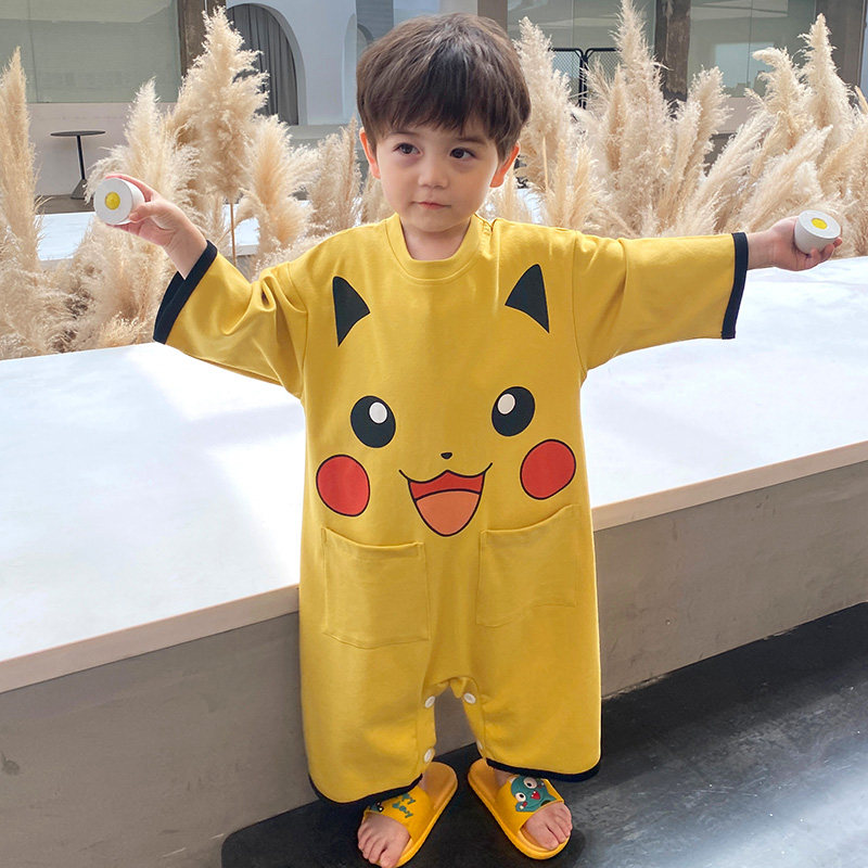 连体春秋纯棉长袖男孩中小童睡衣 冉影睡衣/家居服套装