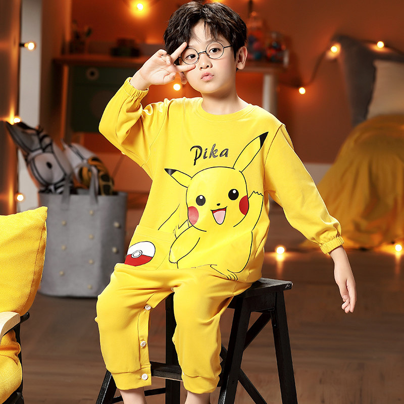 男童纯棉长袖儿童连体衣春秋季睡衣 冉影睡衣/家居服套装