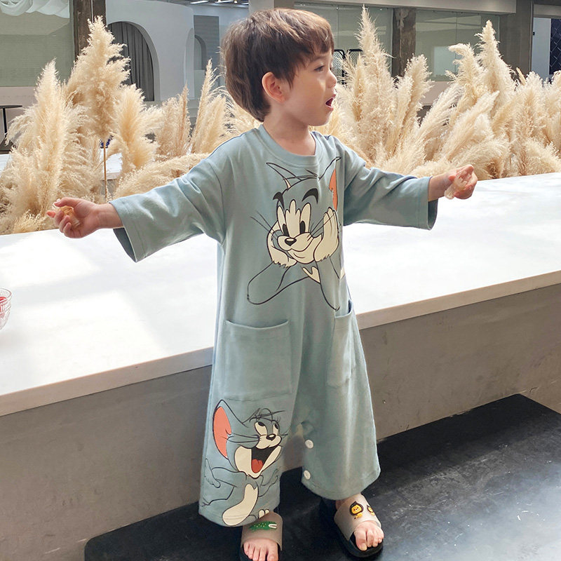 儿童连体中小童春秋纯棉长袖睡衣 冉影睡衣/家居服套装