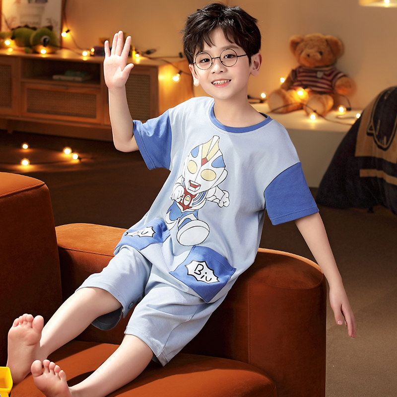 男童连体夏季短袖夏装网红哈衣睡衣 冉影睡衣/家居服套装