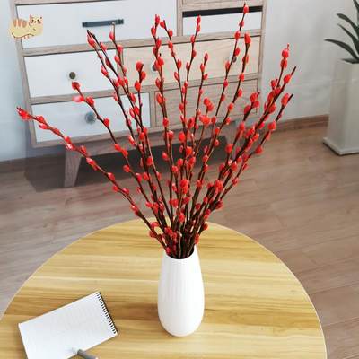 银柳干花过年插花花束客厅摆设花新年的花年宵室内装饰福桶真花 虎窝淘