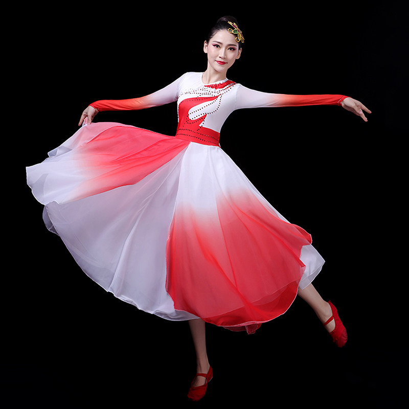 古典舞女飘逸中国风民族现代演出服 风淑缦民族服装/舞台装