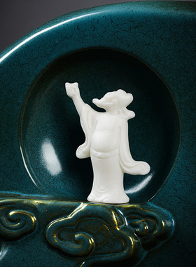 古典风陶瓷仿真花艺酒柜装饰品