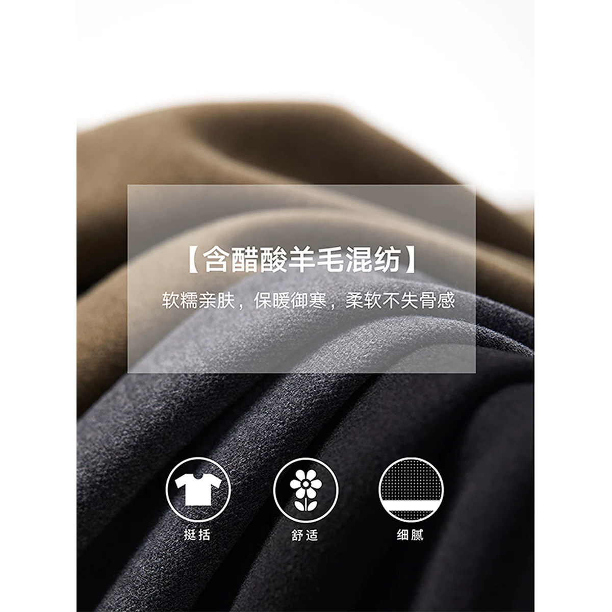 直筒后开叉H型裙子加厚加绒松紧高腰醋酸羊毛呢半身裙女中长款冬