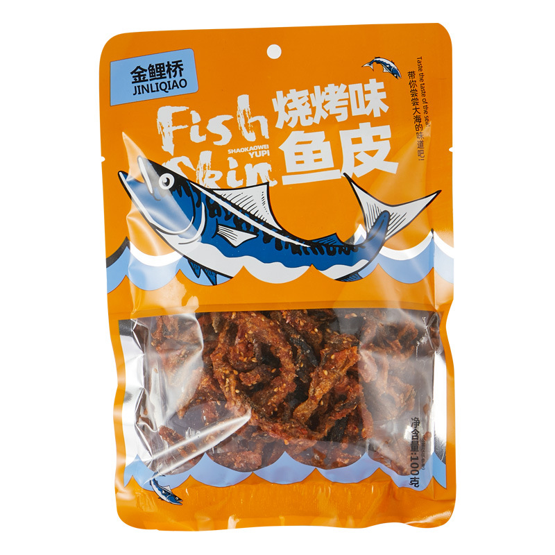 金鲤桥 鱼皮网红小吃零食香辣味鱼皮烧烤孜然味即食海鲜零食100g - 图3