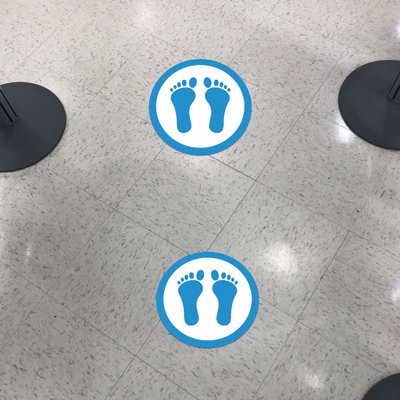 工厂车间点检站立点地贴医院幼儿园地面定点标识耐磨防滑学校排队圆形脚丫脚印地板贴纸定点站位地贴标示定制,淘宝优惠券,粉丝福利购,淘宝优惠卷