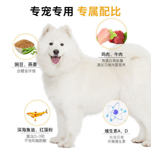 汪爸爸专用萨摩耶全价狗粮营养幼犬成犬中大型犬专属配方2.5kg - 图0
