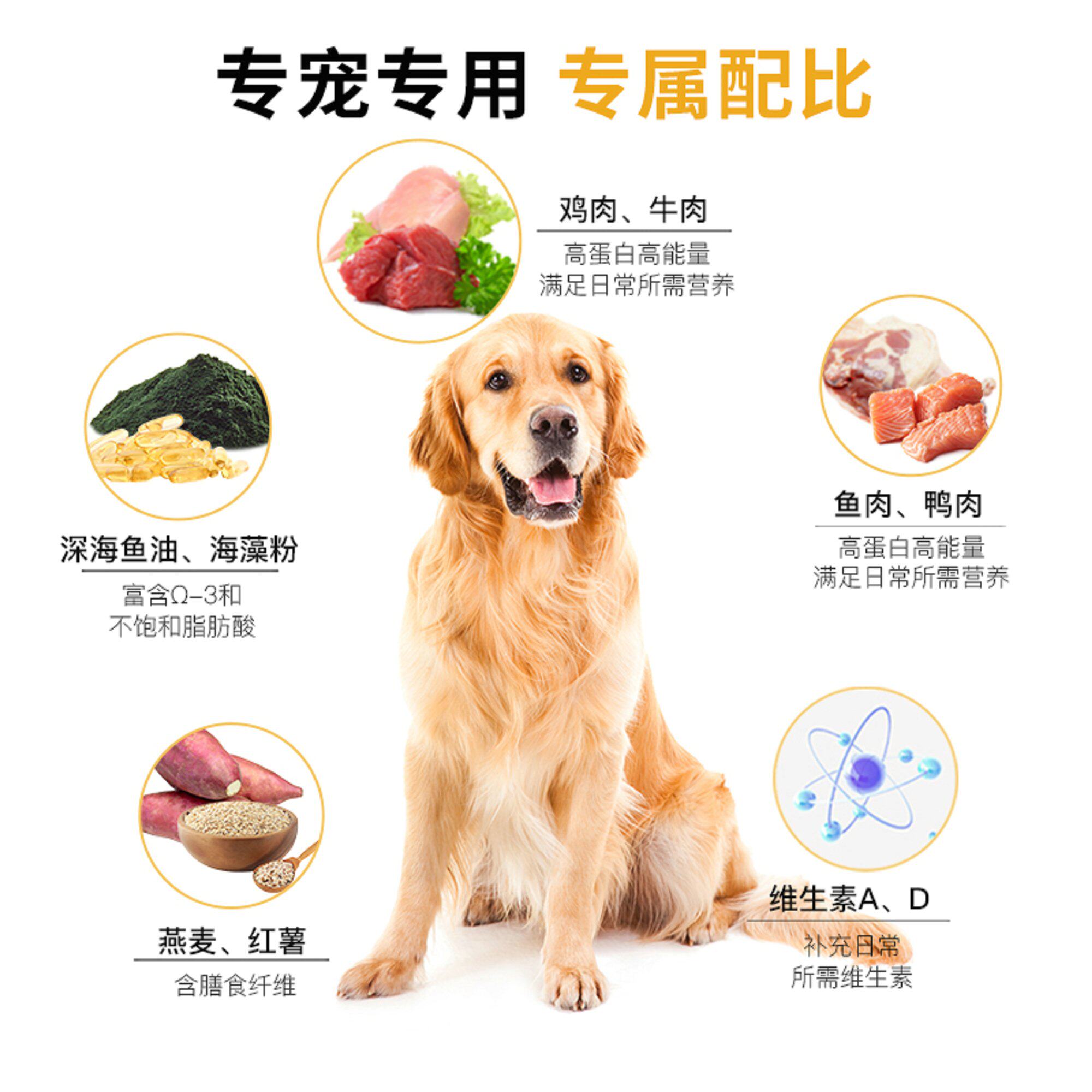 汪爸爸金毛全价营养中大型官方狗粮 汪爸爸犬主粮