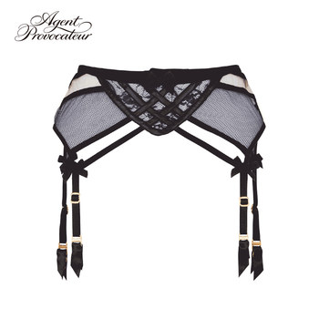 DIMITRIA Lace Garter ຕົວແທນອັງກິດ Provocateur Cross Strap Mesh AP Underwear