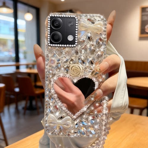 满钻奢华带镜子适用redmi红米Note13手机壳女款8小众13高端12保护套9 外壳12水钻4/202612R新款15+高级感10 - 图3