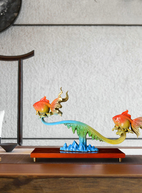 全铜金鱼摆件如意有余铜工艺品家居饰品客厅办公室乔迁新居礼品