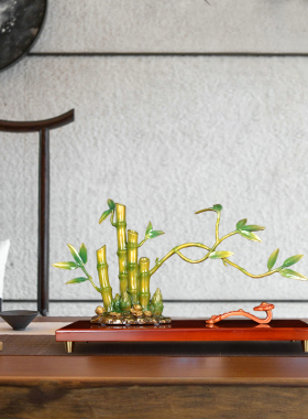 全铜富足如意竹子节节高摆件客厅办公室装饰摆设品乔迁开业礼品