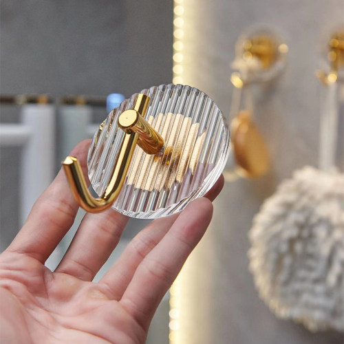 亚克力挂衣钩免打孔卫生间浴室挂衣服毛巾挂钩门后衣帽钩厨房粘钩 - 图0