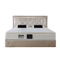 Longlefop Champ Series Imported Headlayer Cow Leather Bedroom Leather Art Bed Frame GLP18107P Modern Brief