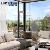 Macro Mintai HY80S Villa Yang Guang Room Aluminum Clad Wood Tempered Glass Window Silent insulation Balcony Windows Custom