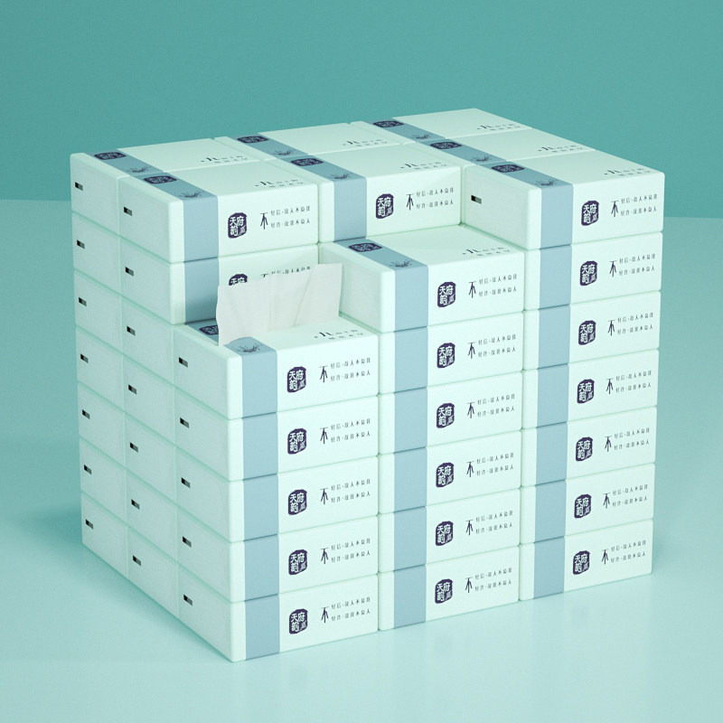 32包家用婴儿卫生纸巾抽竹浆纸抽纸 天府韵抽纸