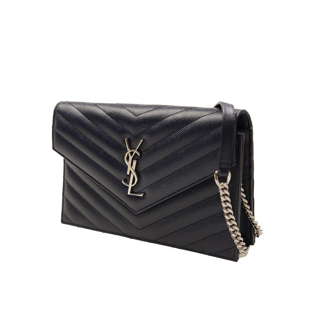 香港直邮圣罗兰女士深蓝色皮革斜挎 天猫国际香港直购女士包袋