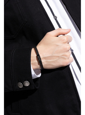 SALVATORE FERRAGAMO 男士手链手镯 770360BRSCOFLUID0PLDBLACK