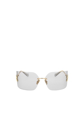 MIU MIU 女士眼镜 SMU54YS5AK30B SS2024 灰色 徽标太阳镜