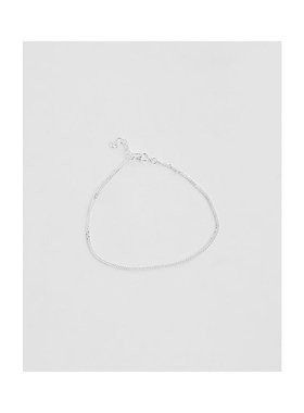 1h可退 潮奢 ASOS 男士 设计纯银锁链手链(银色)