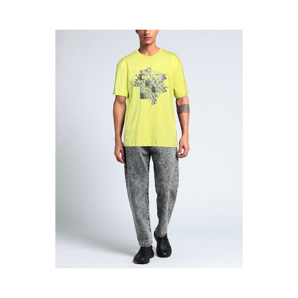 1h可退 潮奢 Blauer 男士 T恤 green绿色 舒适时尚男装 - 图0