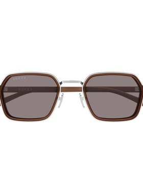 GUCCI 男士太阳镜 GG2074S005 CO 银色 矩形太阳镜【付后1h可退】