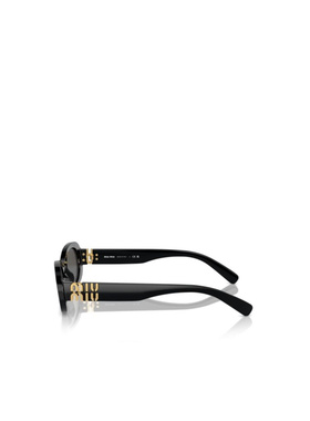 1h可退 MIU MIU 女士太阳镜 MU06ZS1AB5S0C CO 黑色 徽标太阳镜