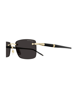 MONTBLANC 女士眼镜 MB0344S001 SS2025 黑色 无框太阳镜