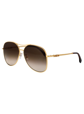 FENDI 女士太阳镜 FE40200U30F SS2026 金色 飞行员太阳镜