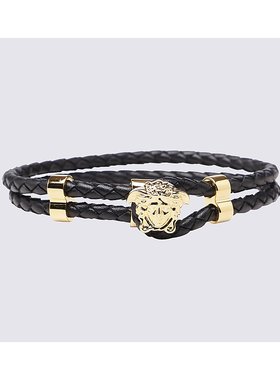 VERSACE 男士手链手镯 DG05579DMTND41O CO 黑色 Black Leather B