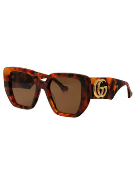 1h可退 GUCCI 女士眼镜 GG0956S007 CO 花色 几何框太阳镜古驰