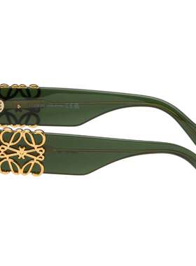 LOEWE 罗意威 男士 绿色 Beveled Oval Maxi Anagram 太阳镜 LW40