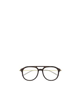 1h可退 GUCCI 男士眼镜 GG1708O002 SS2025 黑色 几何框平光镜