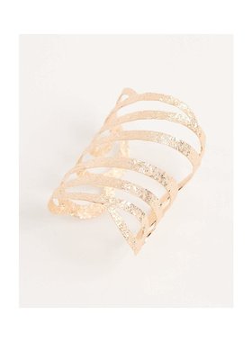 1h可退 潮奢 ASOS 女士 大号镂空设计锤痕金色色调手镯