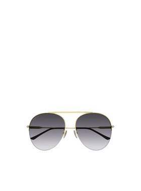 GUCCI 女士眼镜 GG1413S001 AW2023 灰色 几何框太阳镜古驰配饰
