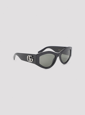 GUCCI 女士眼镜 840002J07401012 SS2026 黑色 椭圆形镜框太阳镜